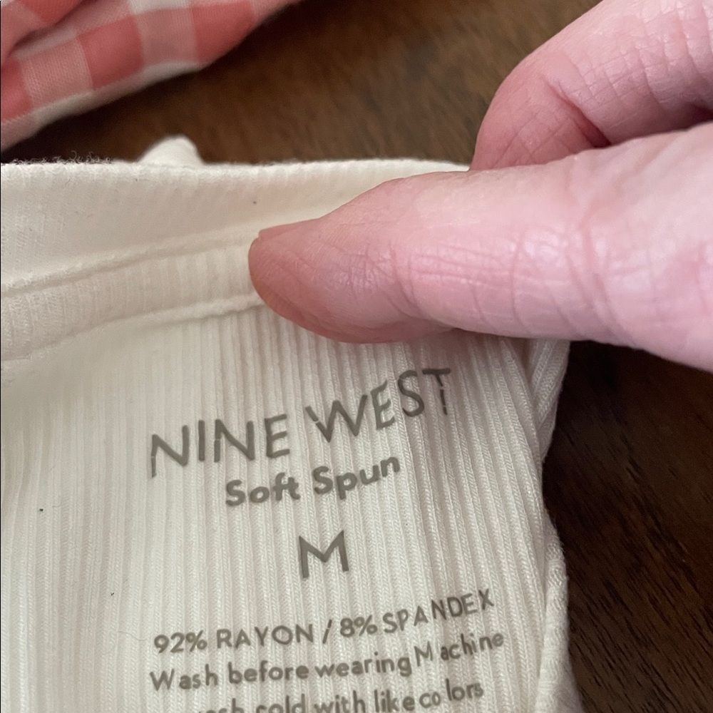 Nine West White Ribbed Tank Top with dress - Picture 2 of 2